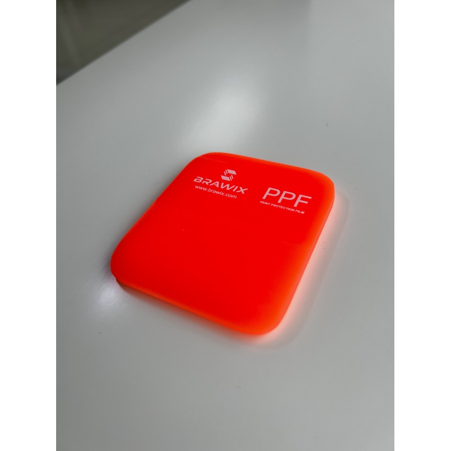 Tool 216 - Вигонка BRAWIX Pink / Orange Squeegee PPF - 6,5x7,5 см (заокруглена)