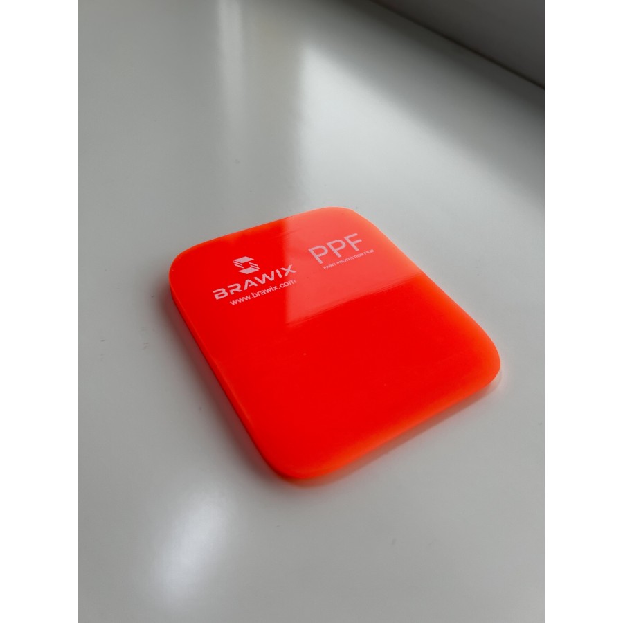 Tool 216 - Вигонка BRAWIX Pink / Orange Squeegee PPF - 6,5x7,5 см (заокруглена)